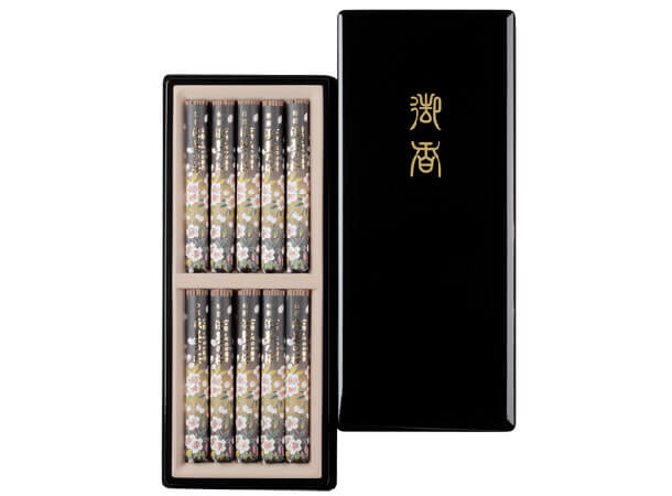 線香 特撰淡墨の桜 贈答用10入 塗箱