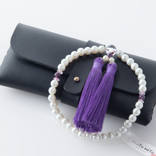 華すずか ホワイト貝パール すみれ色