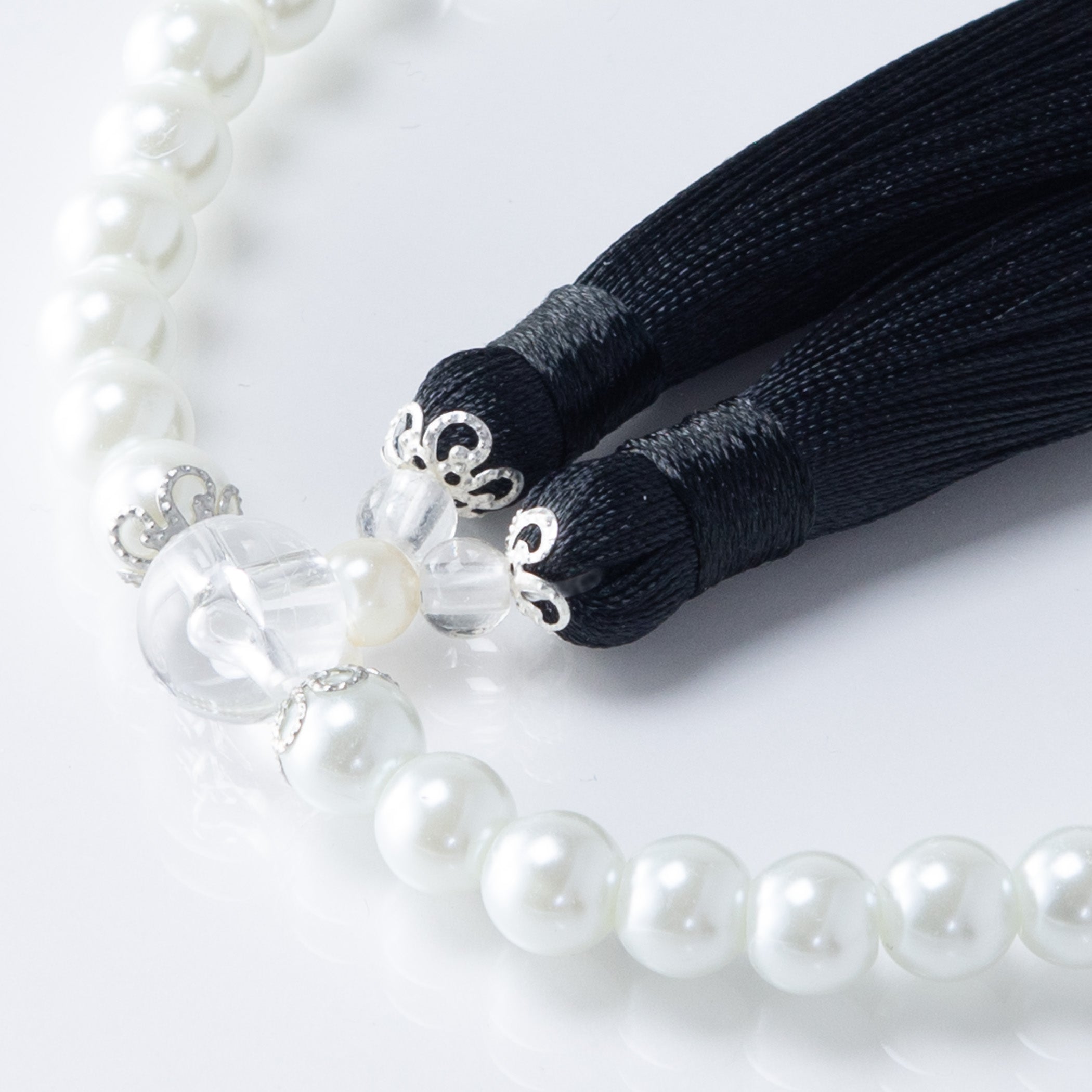 華すずか ホワイト貝パール 本水晶 ヴェルベットシルク房