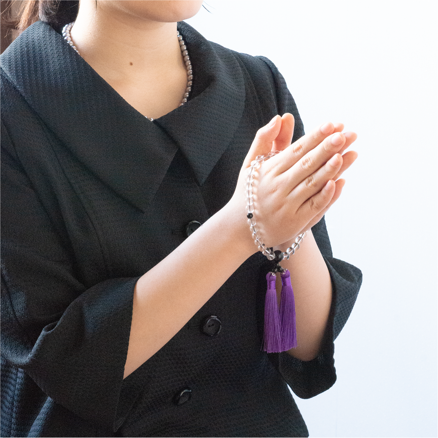 華すずか 本水晶 黒曜石 ヴェルベットシルク房