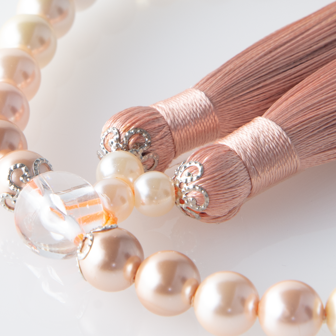 華すずか 橙色グラデーション 貝パール