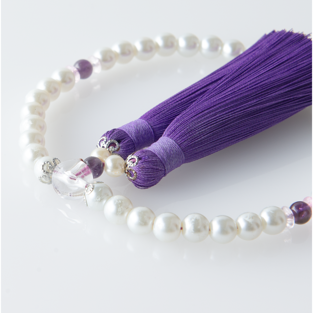 華すずか ホワイト貝パール すみれ色