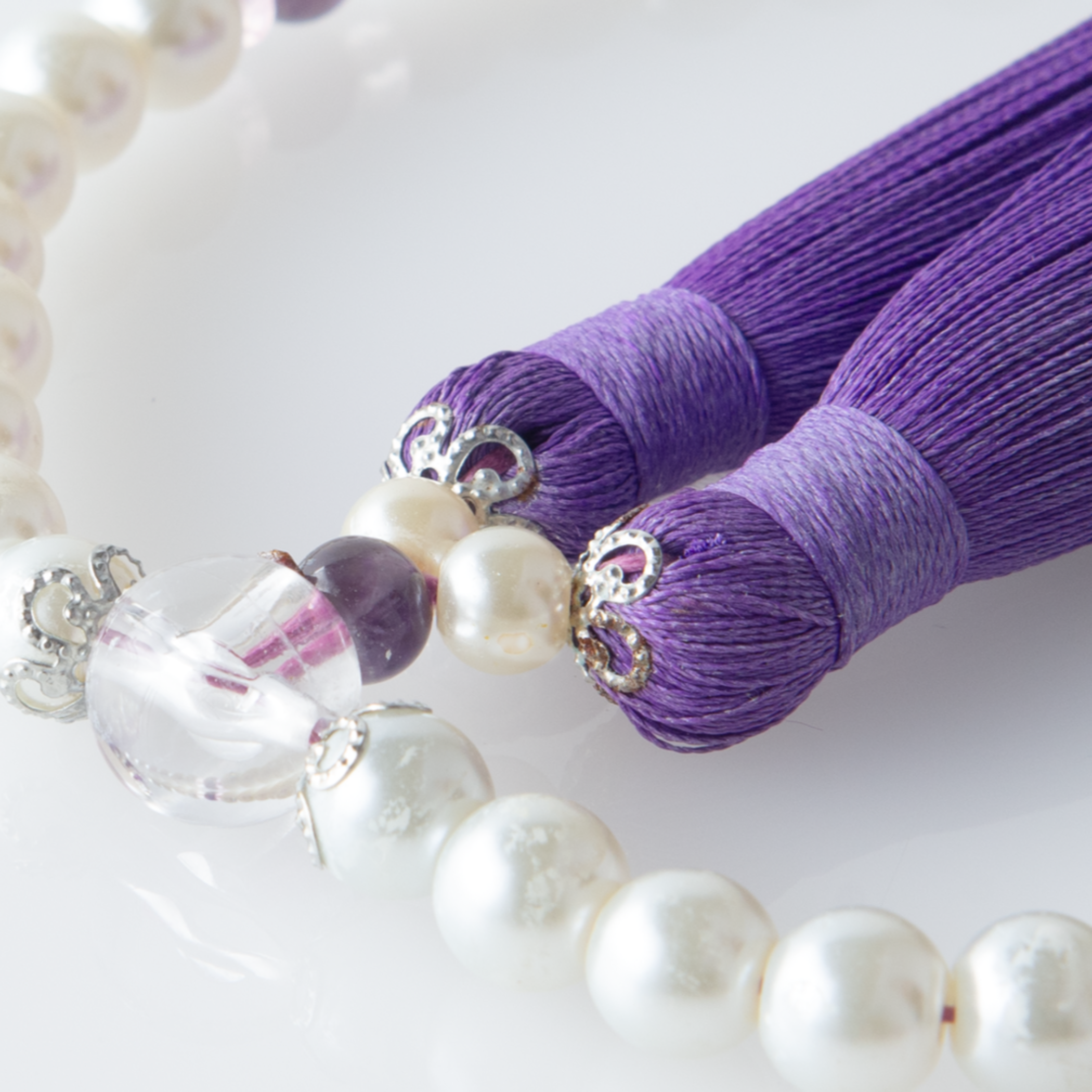 華すずか ホワイト貝パール すみれ色