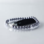 華すずか ブラック貝パール 本水晶 ヴェルベットシルク房