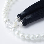 華すずか ホワイト貝パール 本水晶 ヴェルベットシルク房