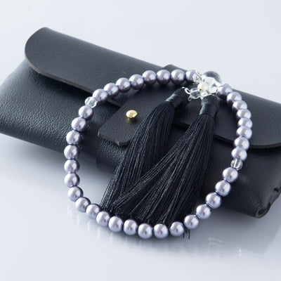 華すずか ブラック貝パール 本水晶 ヴェルベットシルク房