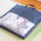 お仏壇 手と手 織り込み座布団 青