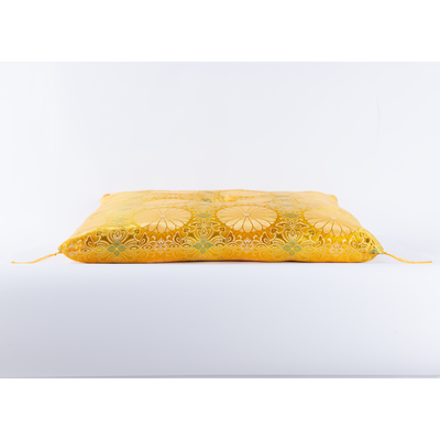 お仏壇 手と手 織り込み座布団 黄色