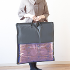 お仏壇 手と手 織り込み座布団 青