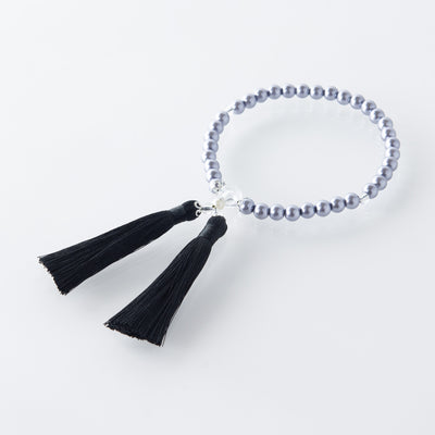 華すずか ブラック貝パール 本水晶 ヴェルベットシルク房