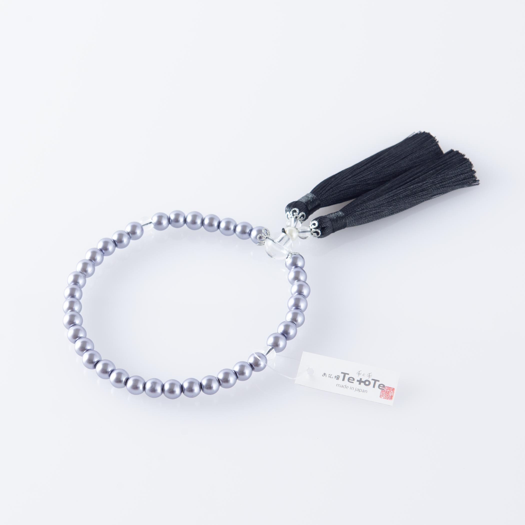 華すずか ブラック貝パール 本水晶 ヴェルベットシルク房