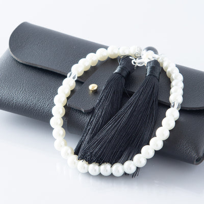 華すずか ホワイト貝パール 本水晶 ヴェルベットシルク房