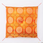 お仏壇 手と手 織り込み座布団 赤