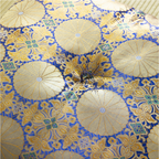 お仏壇 手と手 織り込み座布団 青