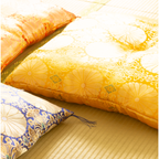 お仏壇 手と手 織り込み座布団 黄色