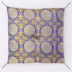 お仏壇 手と手 織り込み座布団 青