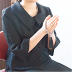 華すずか ブラック貝パール 本水晶 ヴェルベットシルク房