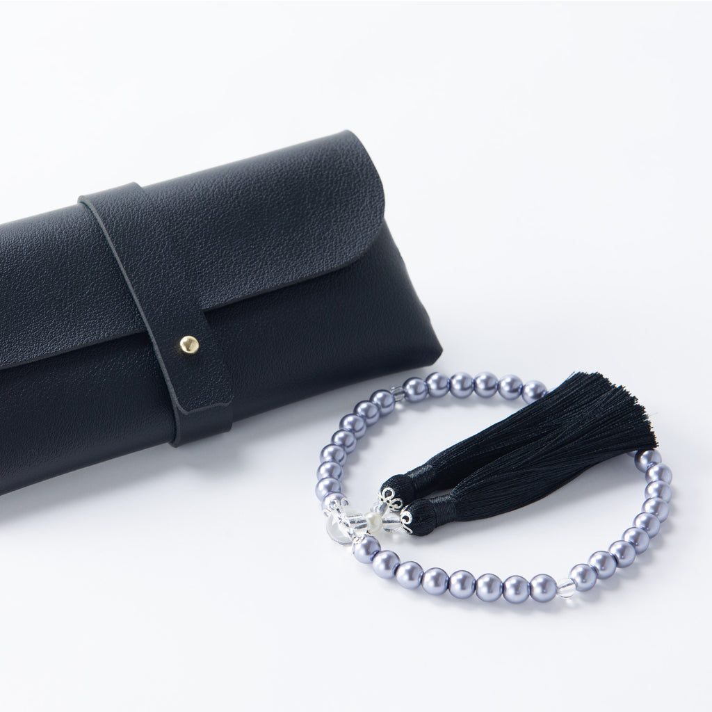 華すずか ブラック貝パール 本水晶 ヴェルベットシルク房