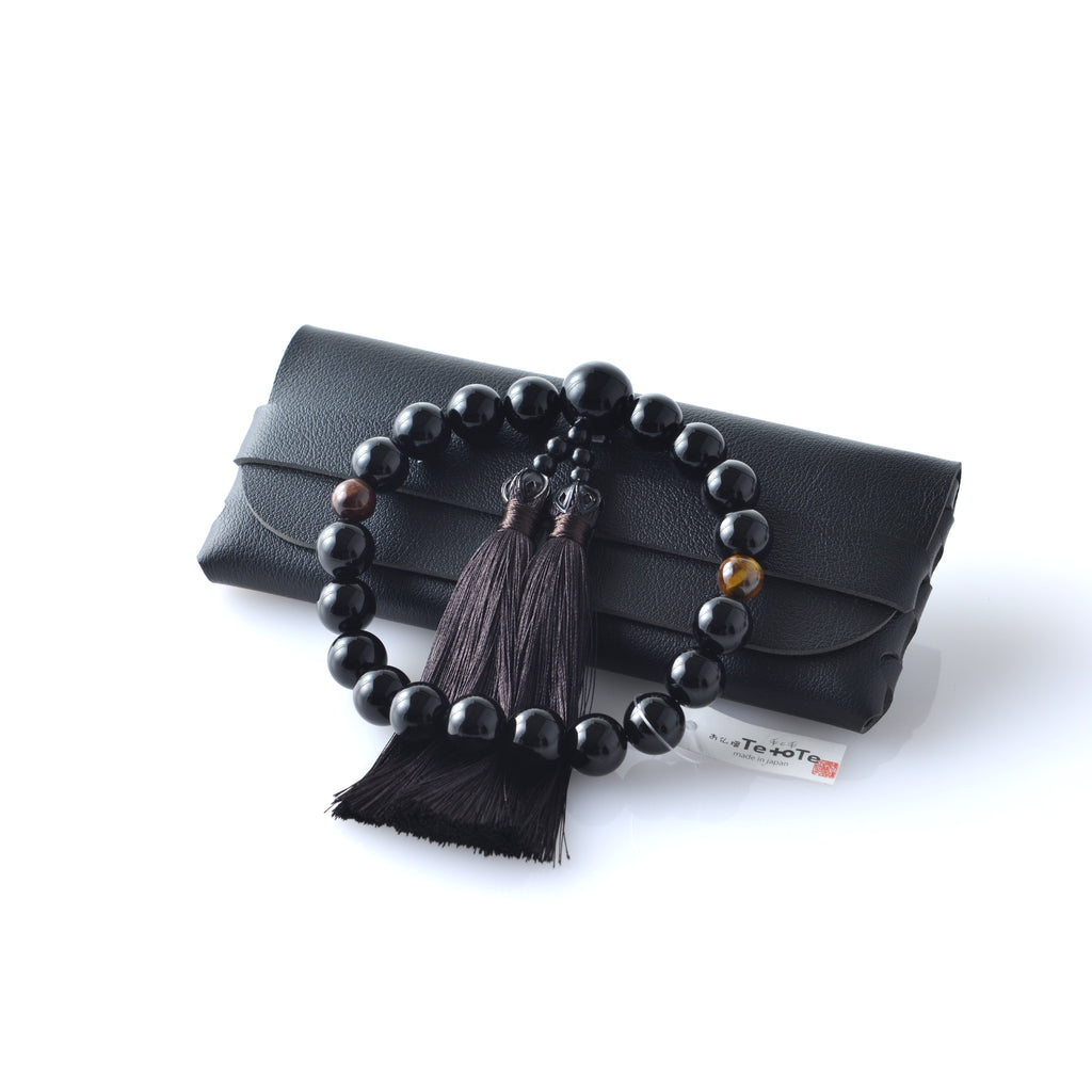 ブラックオニキス　男性用 数珠ケース付